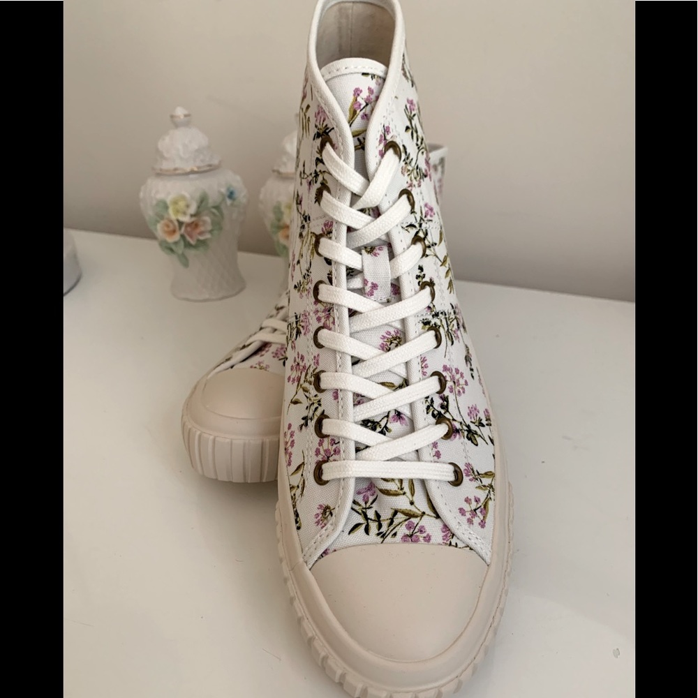 Floral High-Top Sneakers